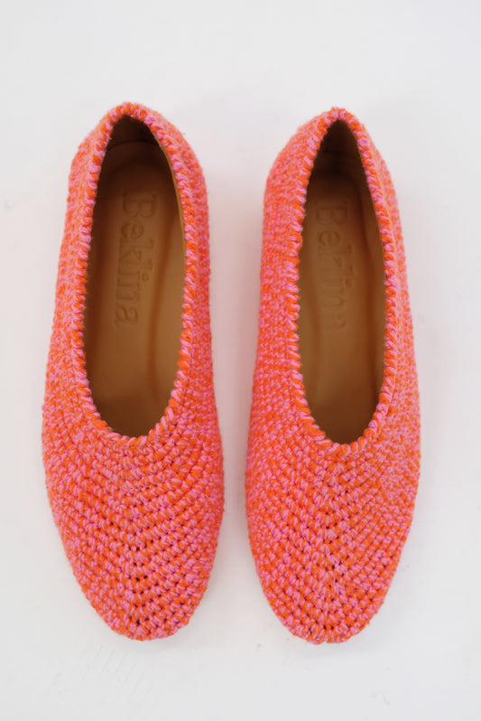 Beklina Crochet Ballet Flats Pink/Orange