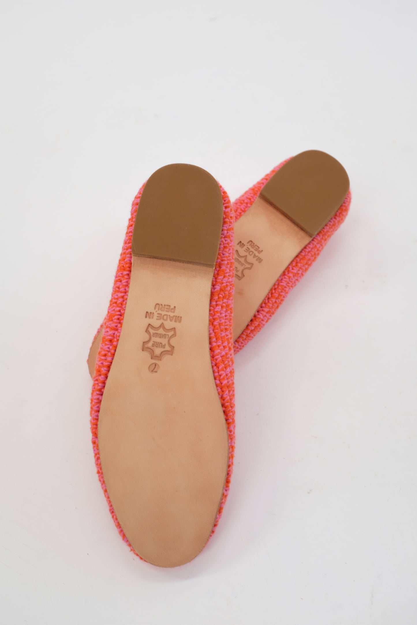 Beklina Crochet Ballet Flats Pink/Orange