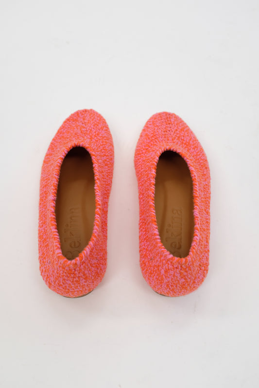 Beklina Crochet Ballet Flats Pink/Orange