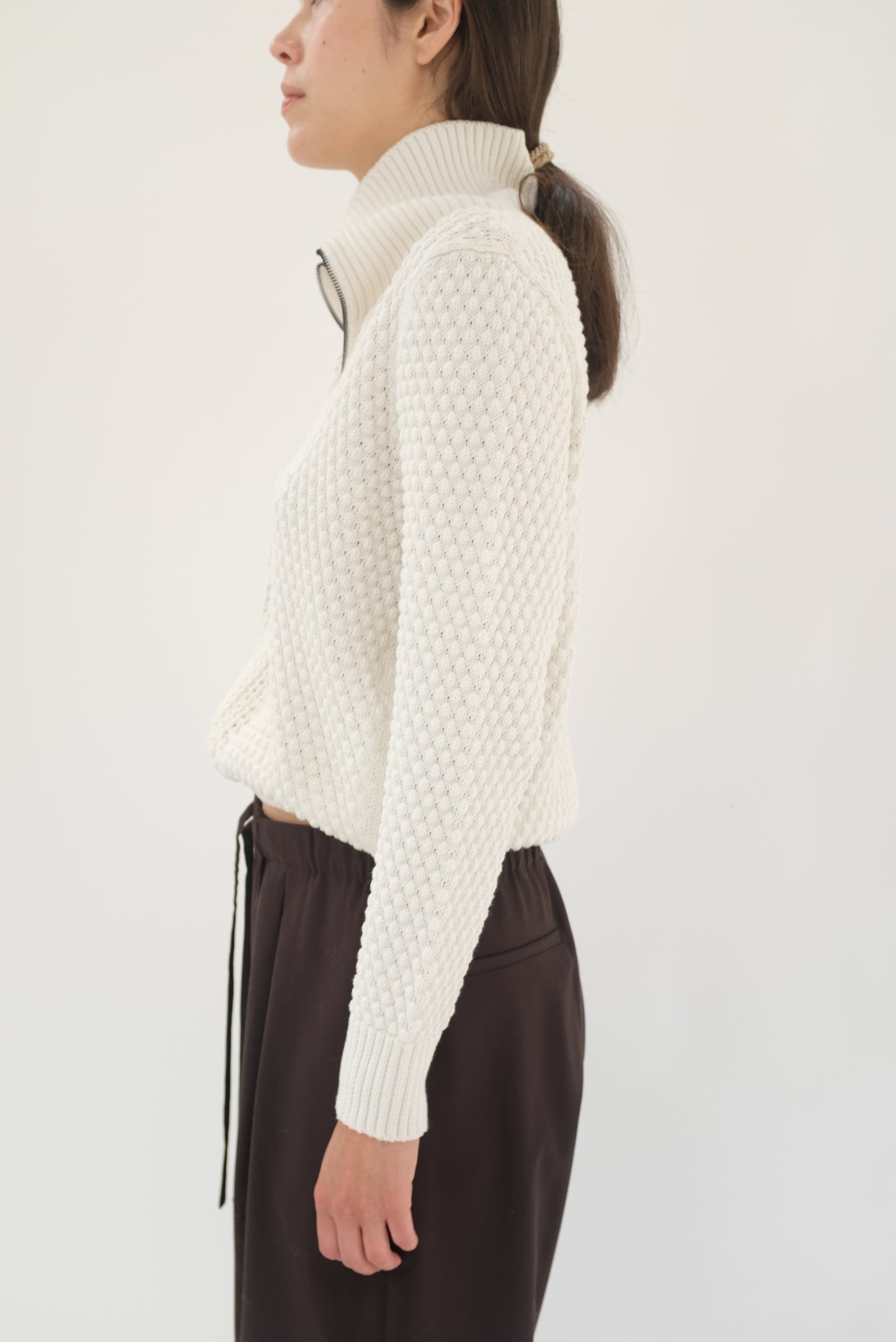 Beklina Knit Track Jacket White / SAMPLE