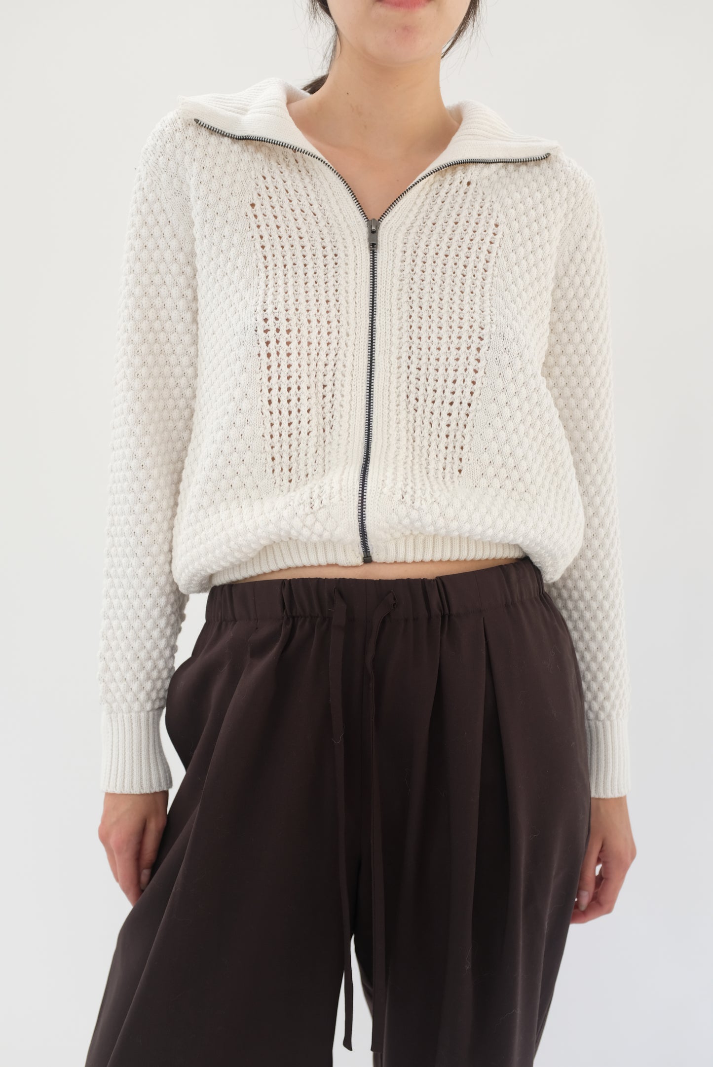 Beklina Knit Track Jacket White / SAMPLE