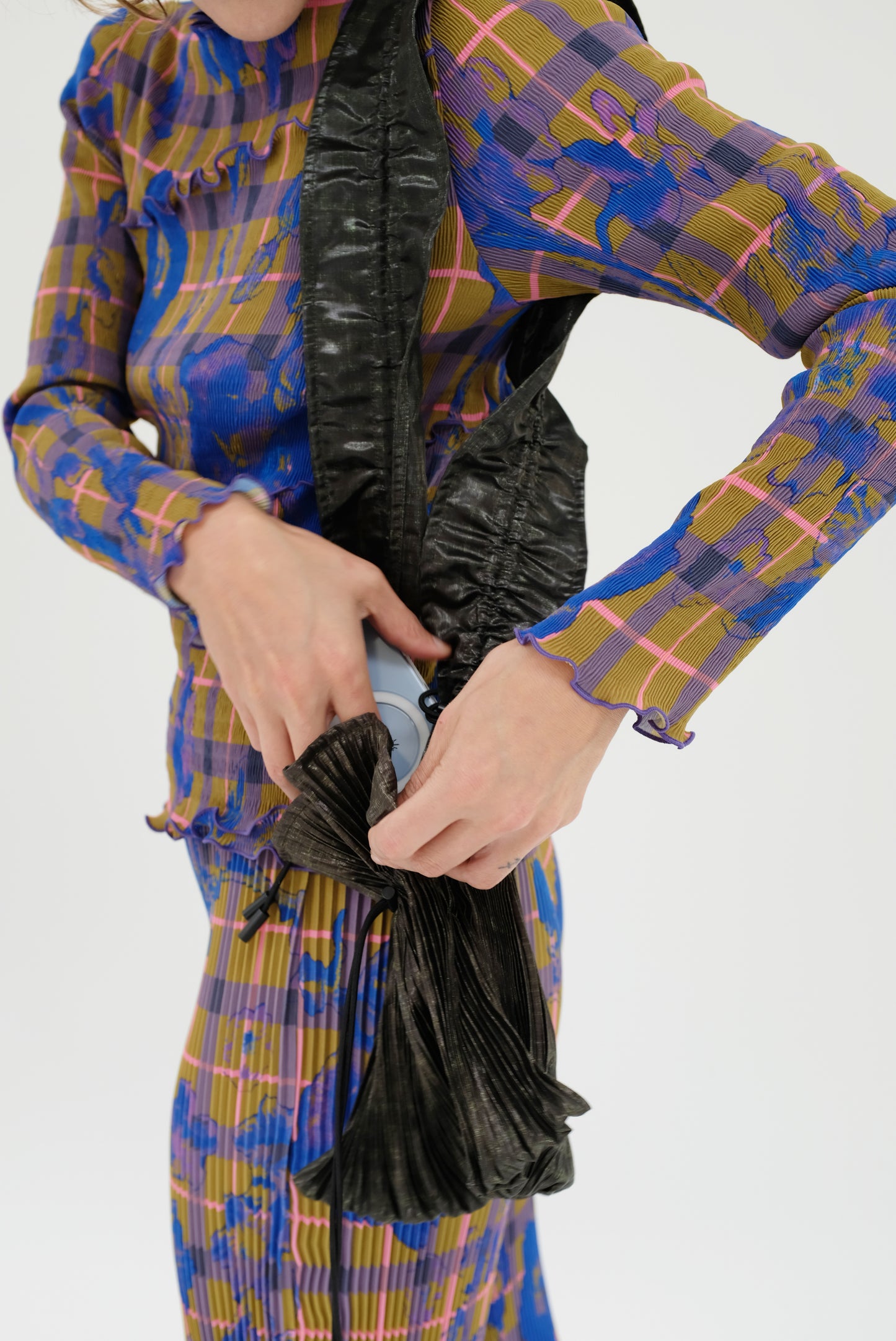 Julia Heuer Wanda Handpleated Bag Metallic