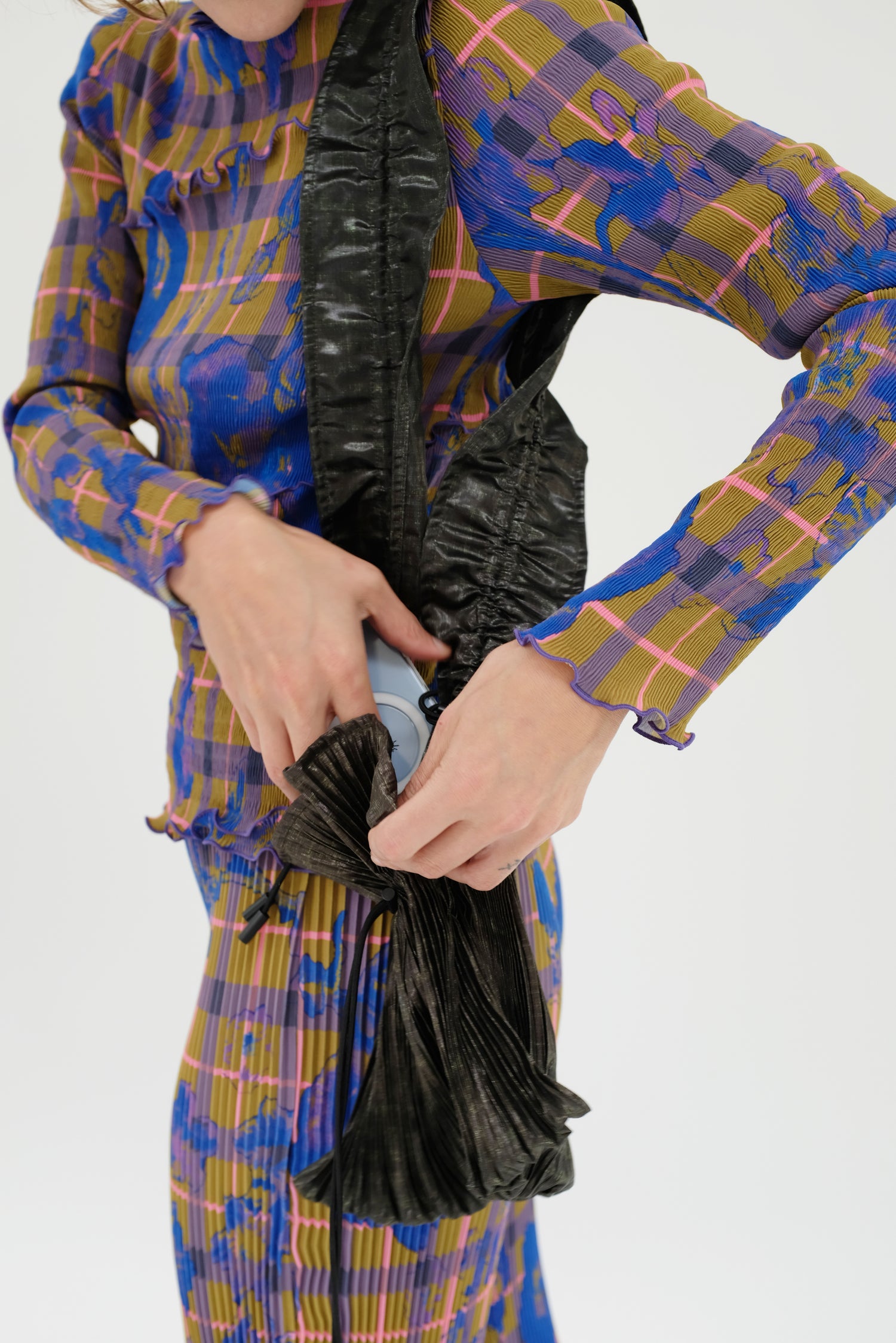 Julia Heuer Wanda Handpleated Bag Metallic