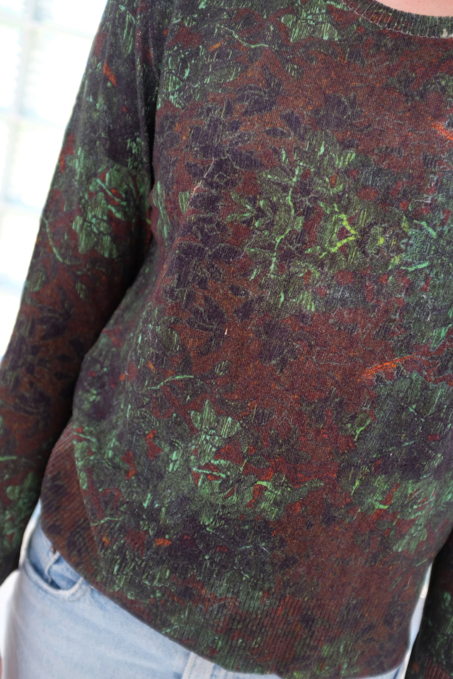 Beklina Cashmere Silk Print Crew / SAMPLE