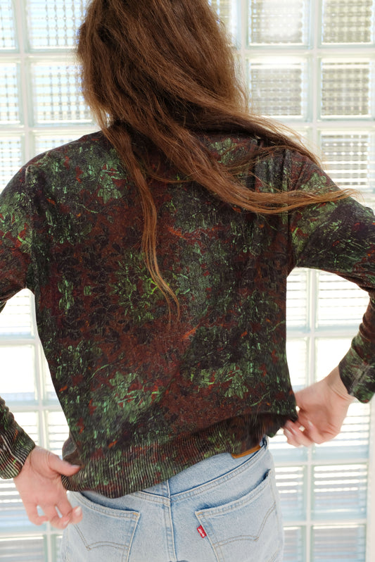 Beklina Cashmere Silk Print Crew / SAMPLE