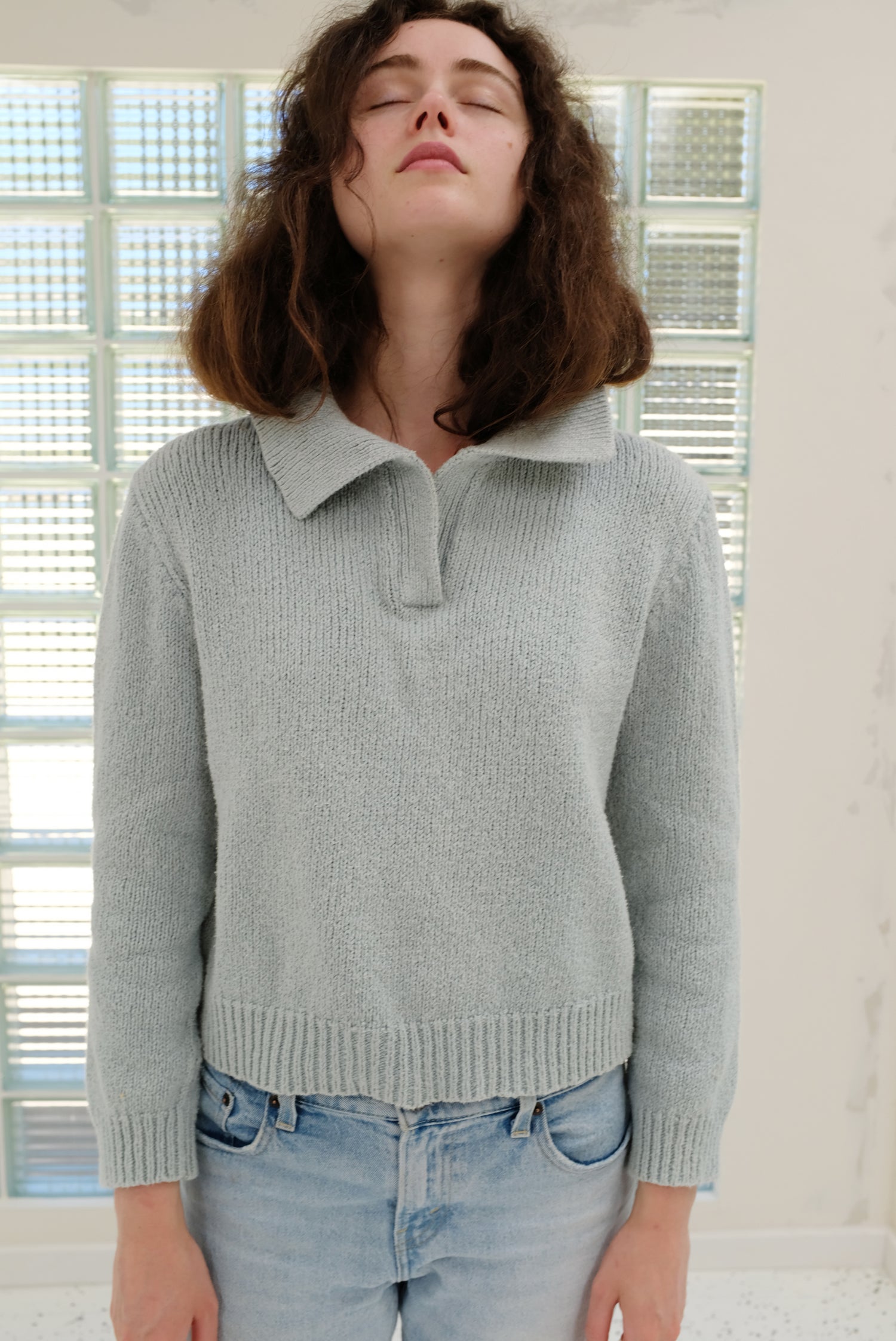 Beklina Knit Polo Sky / Preworn