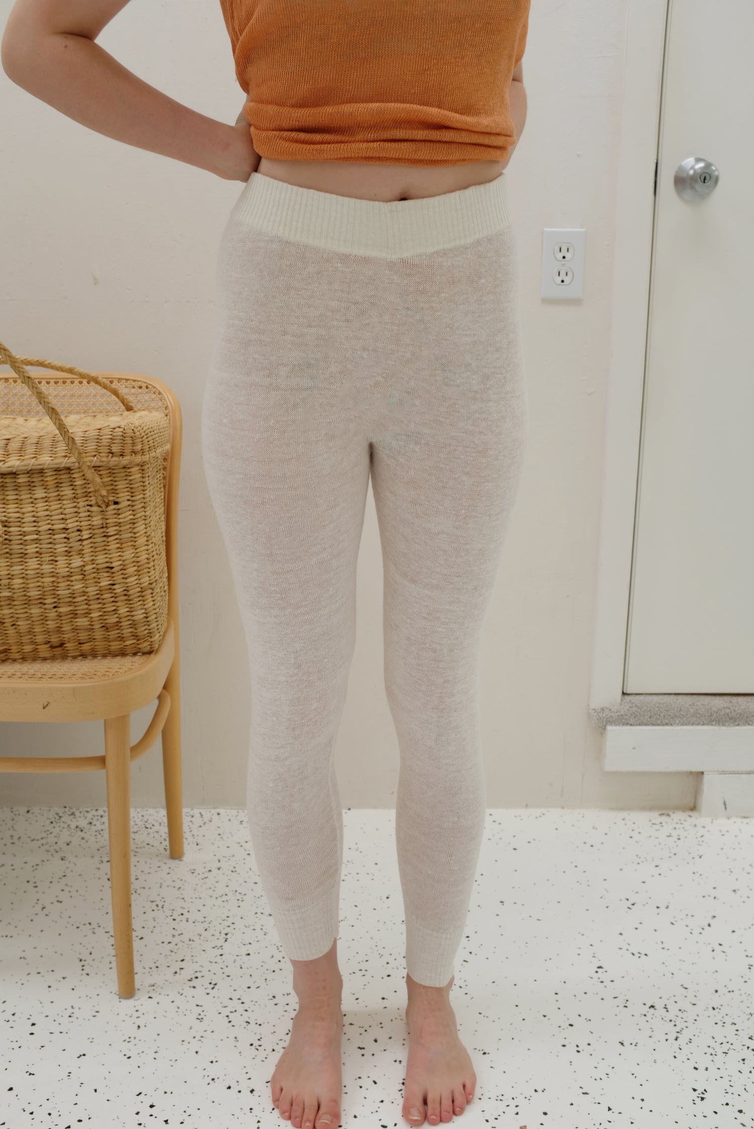 Beklina Linen Knit Sweatpants Ivory / SAMPLE