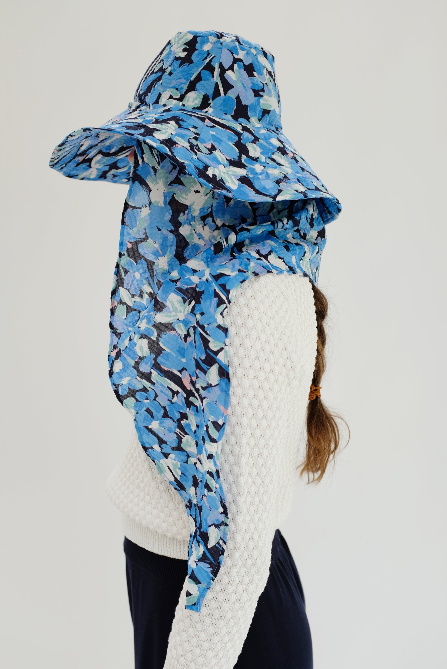 Beklina Scarf Hat Blue Floral