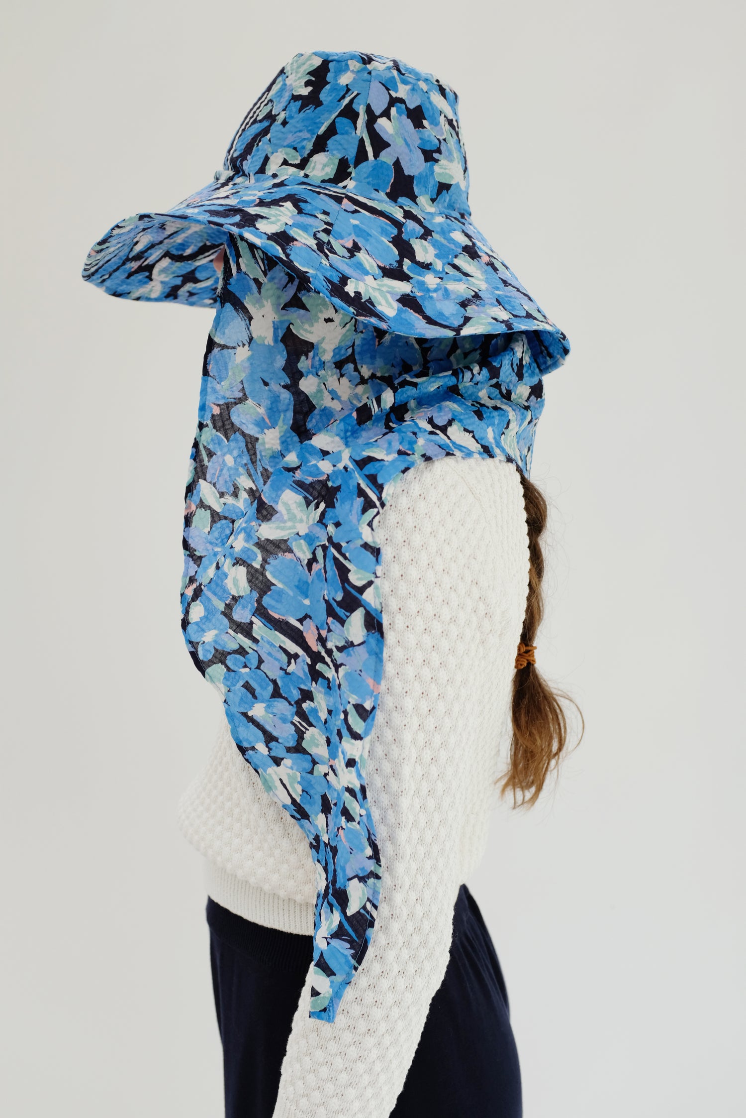 Beklina Scarf Hat Blue Floral