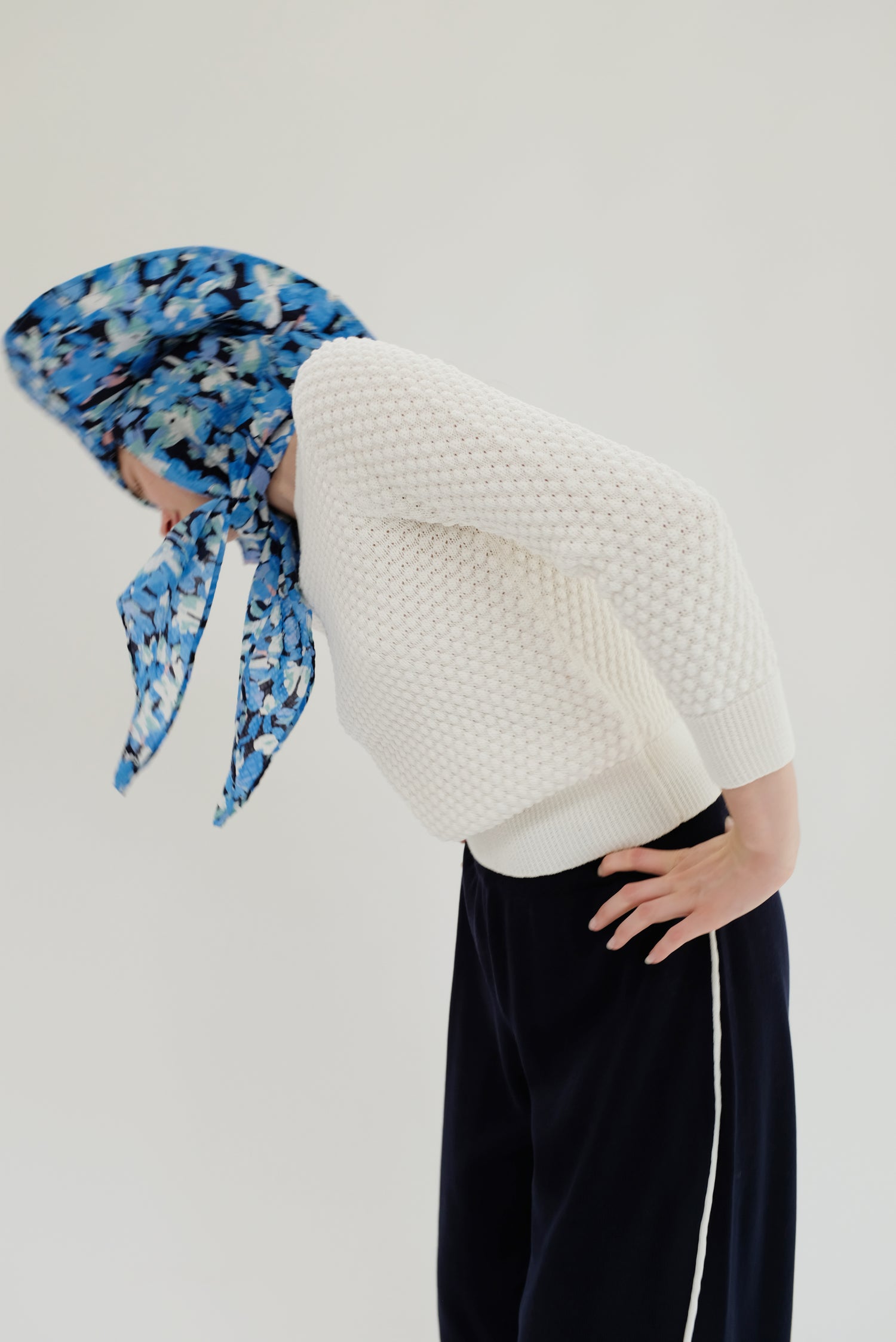 Beklina Scarf Hat Blue Floral