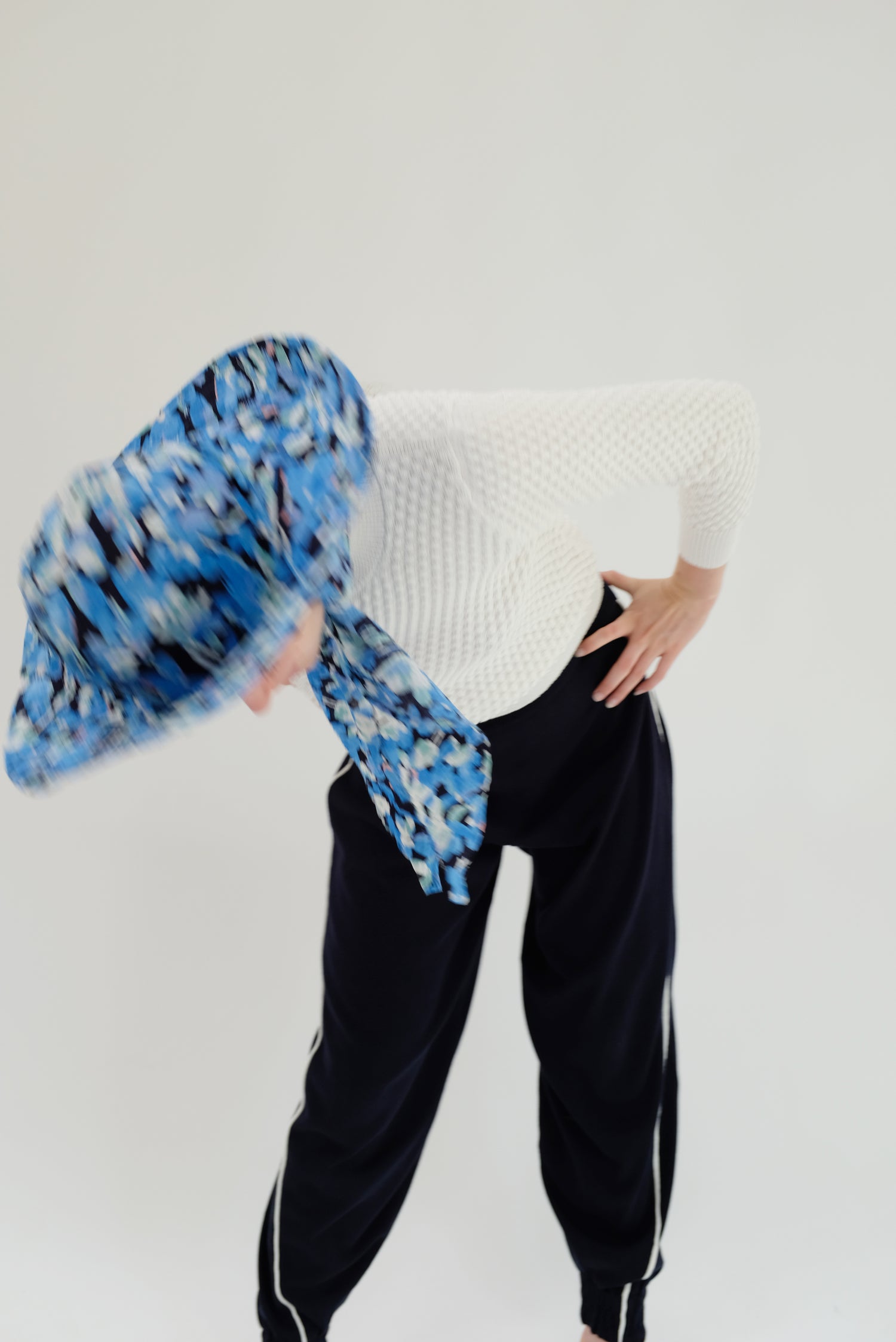Beklina Scarf Hat Blue Floral