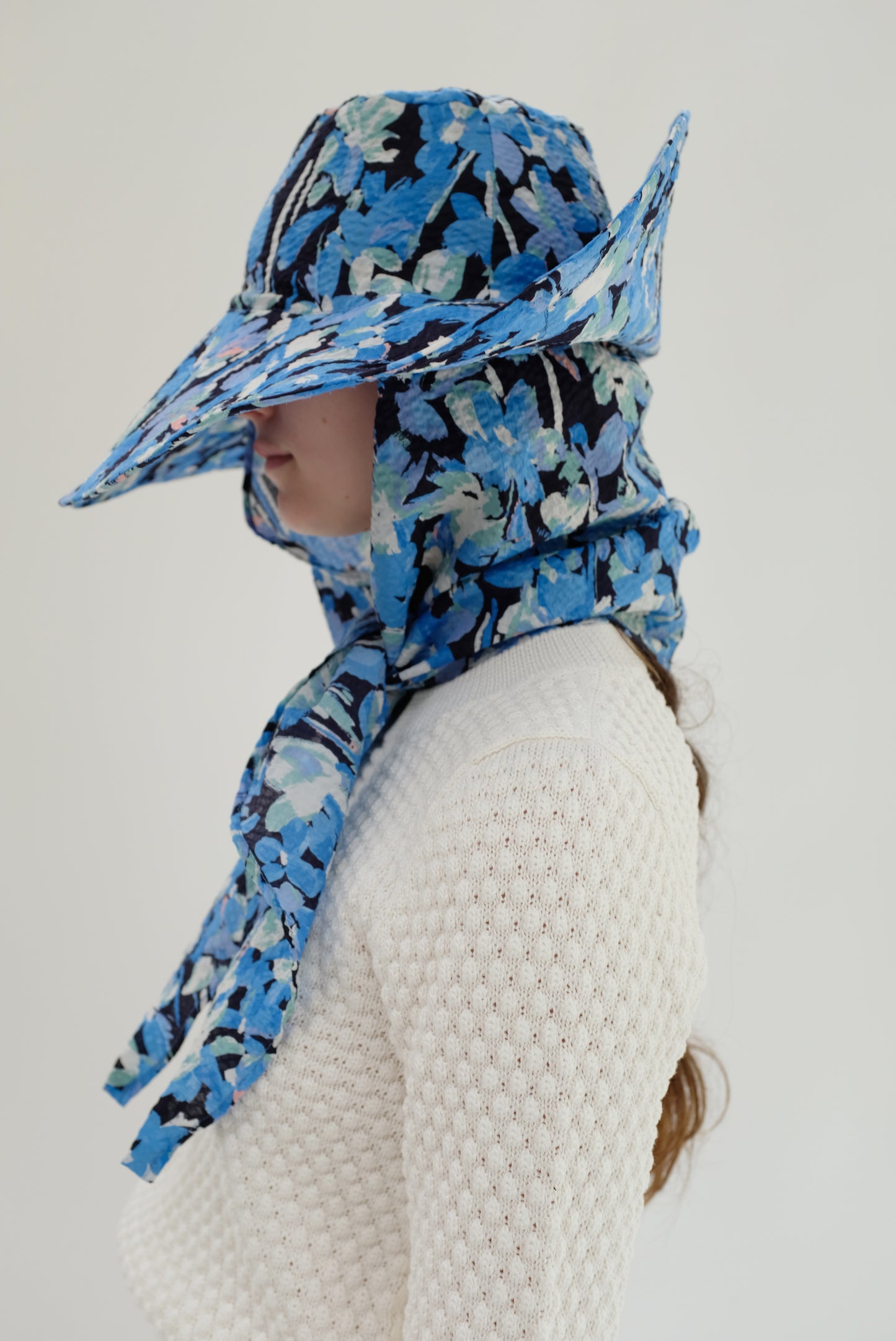 Beklina Scarf Hat Blue Floral