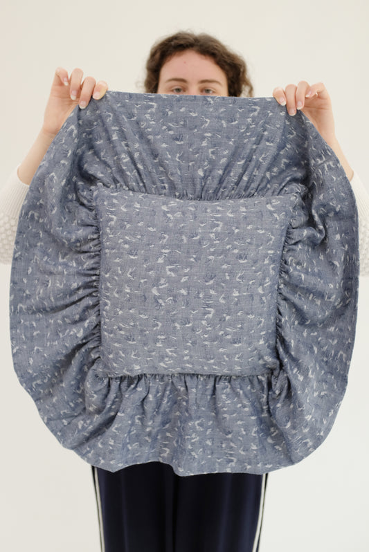 Beklina Ruffle Pillow Chambray