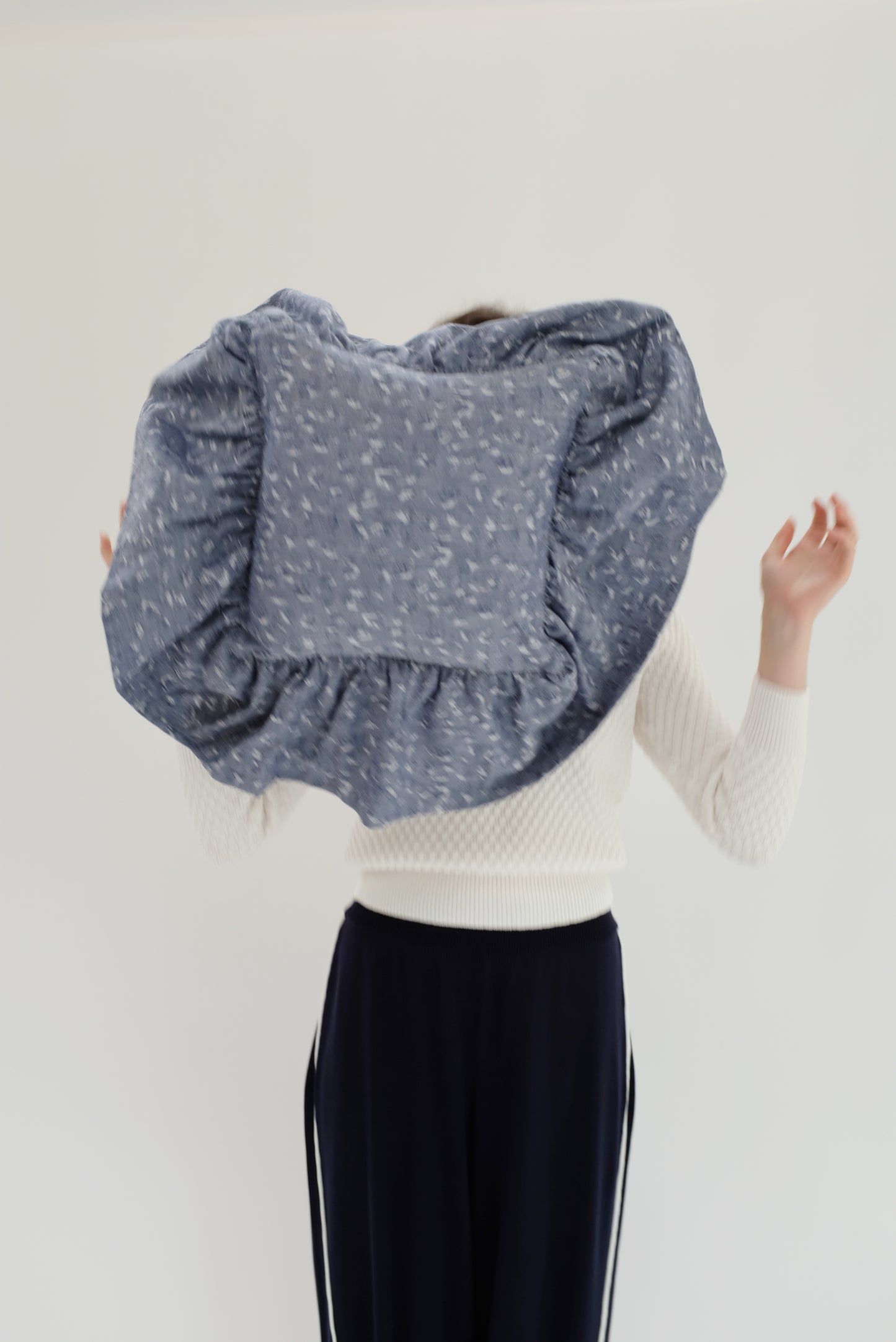 Beklina Ruffle Pillow Chambray