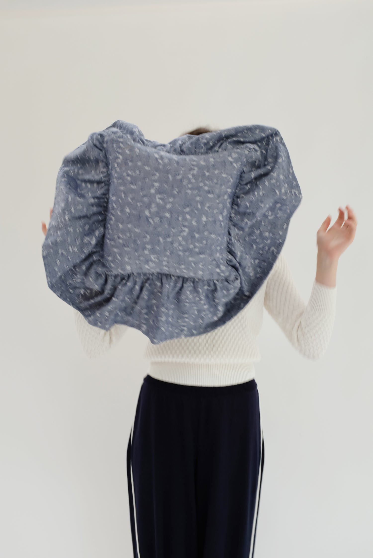 Beklina Ruffle Pillow Chambray