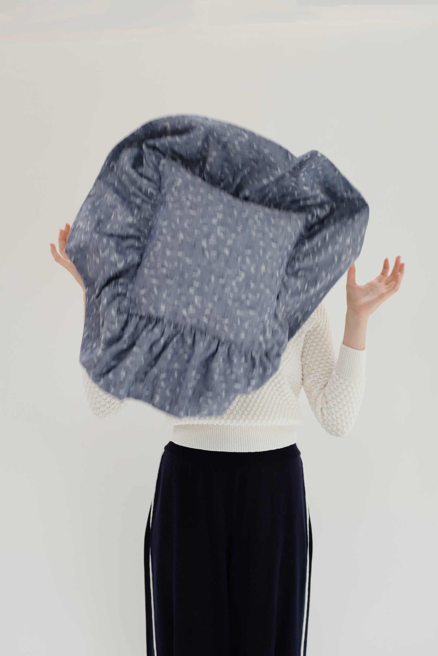 Beklina Ruffle Pillow Chambray