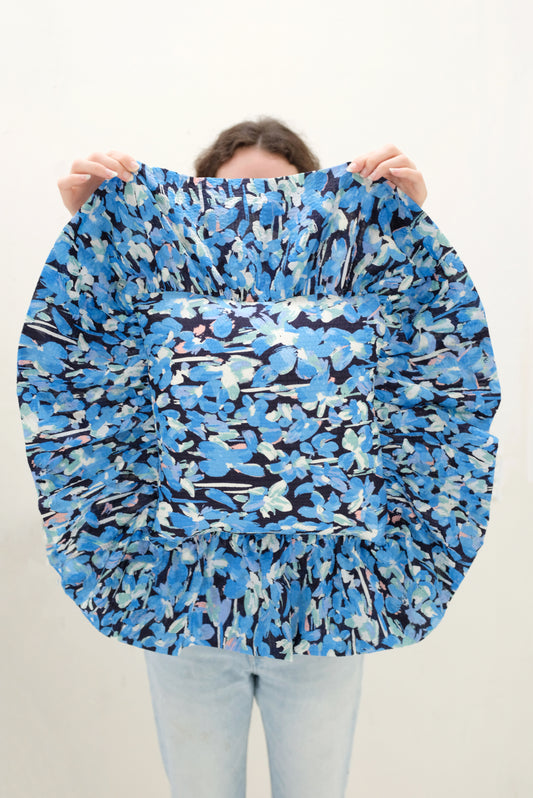Beklina Ruffle Pillow Blue Floral
