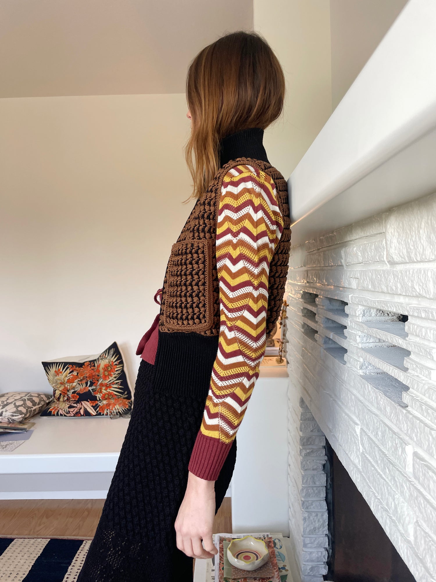 Beklina Marta Crochet Vest Black/Castagna