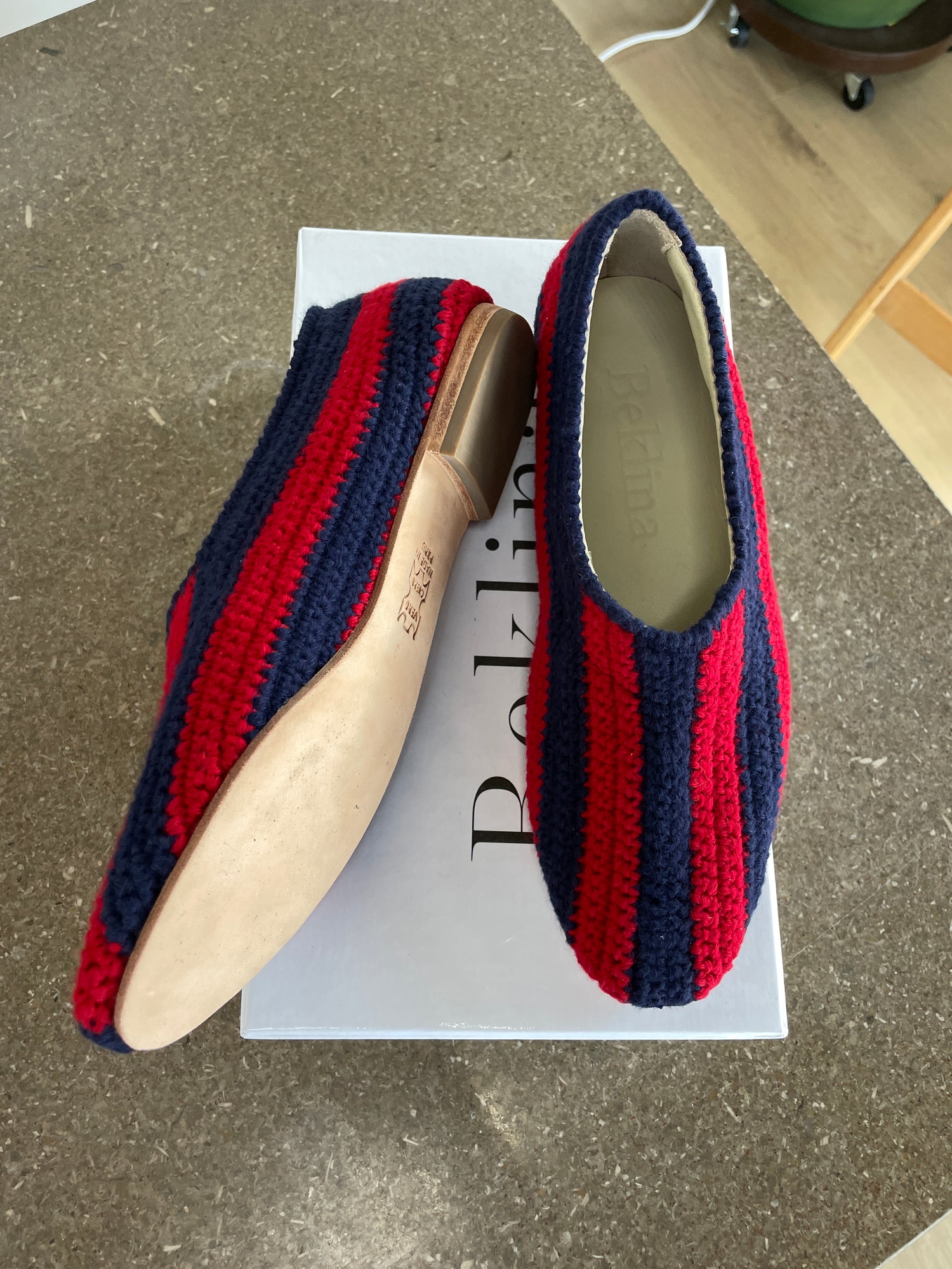 Beklina Crochet Ballet Flats Stripe Roja