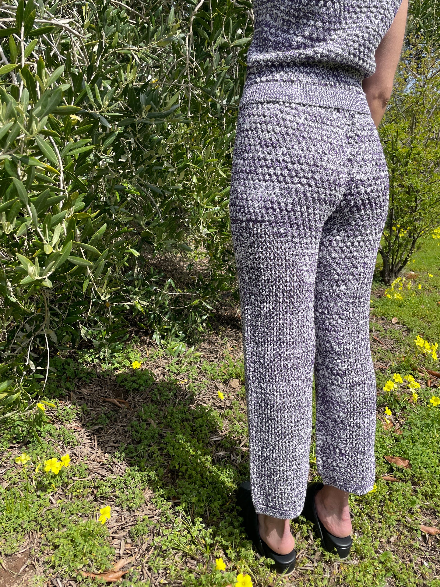 Beklina Cupola Knit Trouser Violet Melange