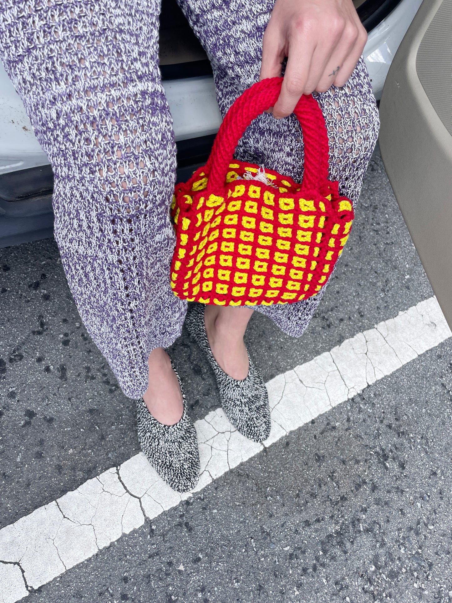 Beklina Cupola Knit Trouser Violet Melange