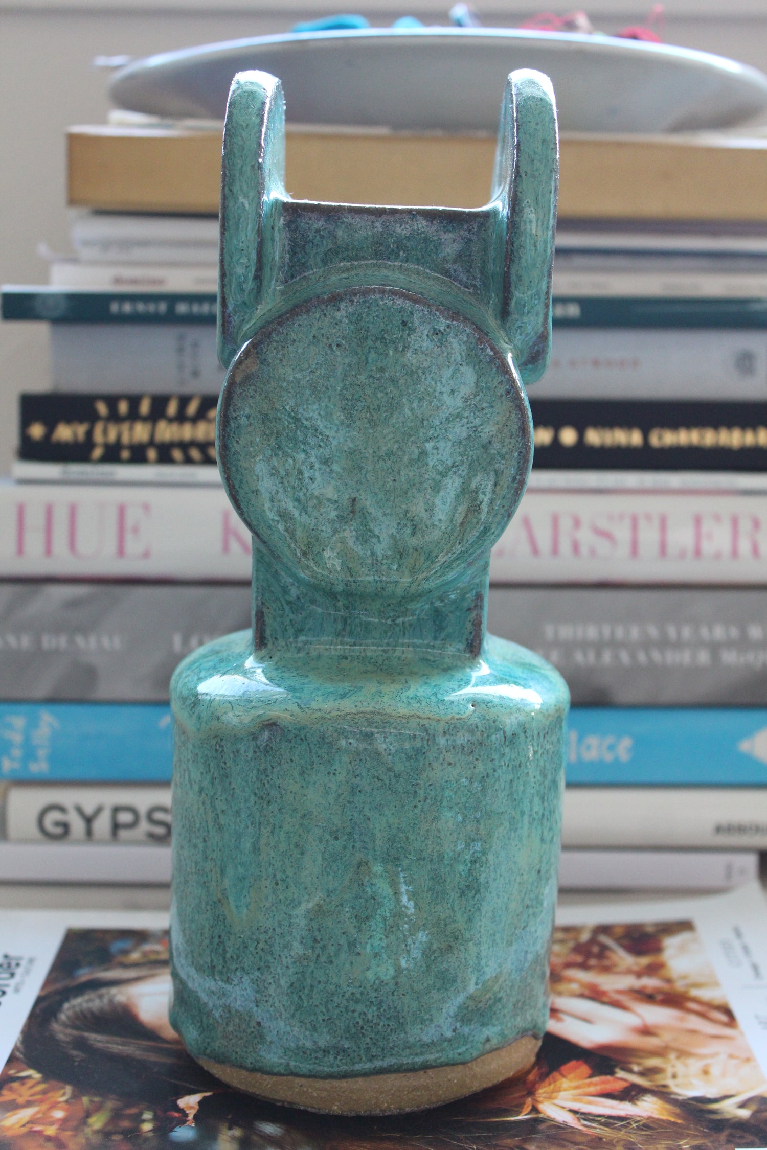 Bari Ziperstein Circle Top Vase Turquoise