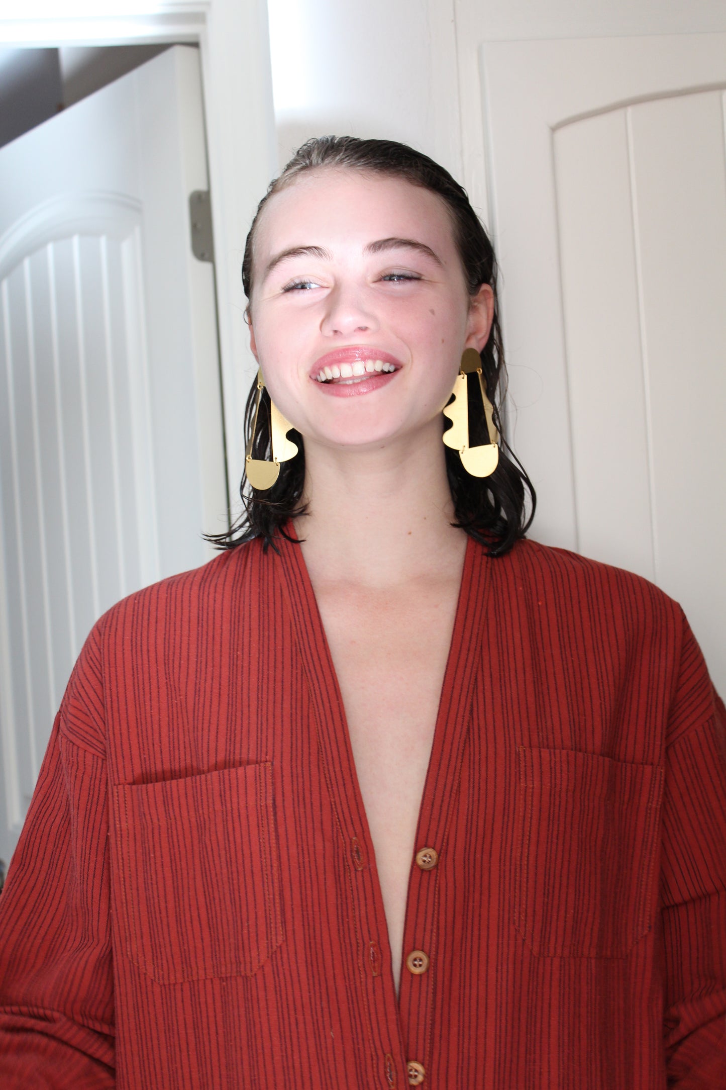 Annie Costello Brown Matisse Earrings Gold