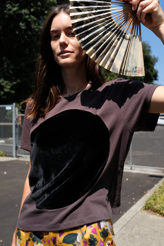 Correll Correll Velvet Circle T Shirt Black