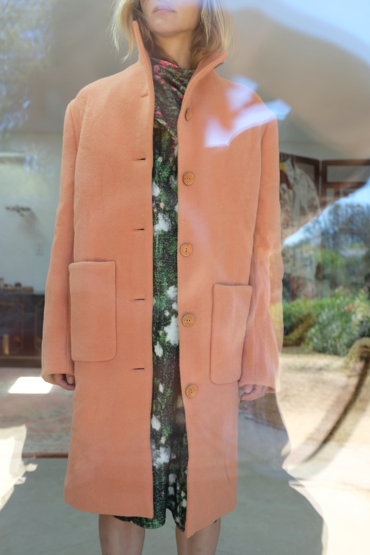 Anntian Long Shapy Jacket Rust Apricot