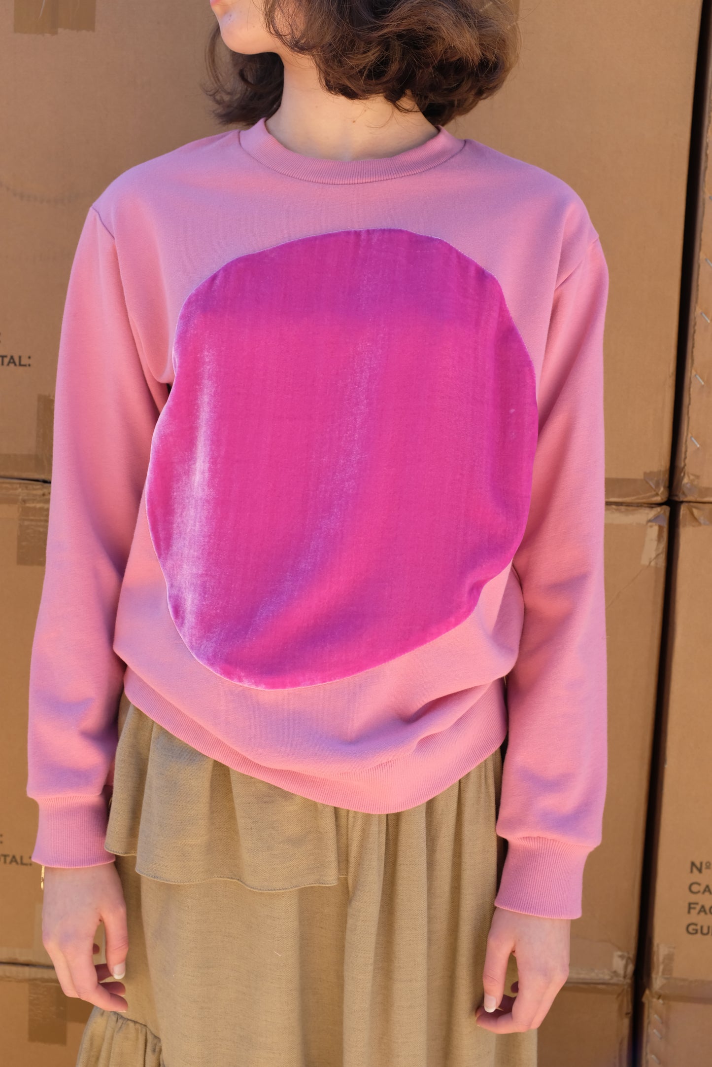 Correll Correll Velvet Circle Sweatshirt Pink