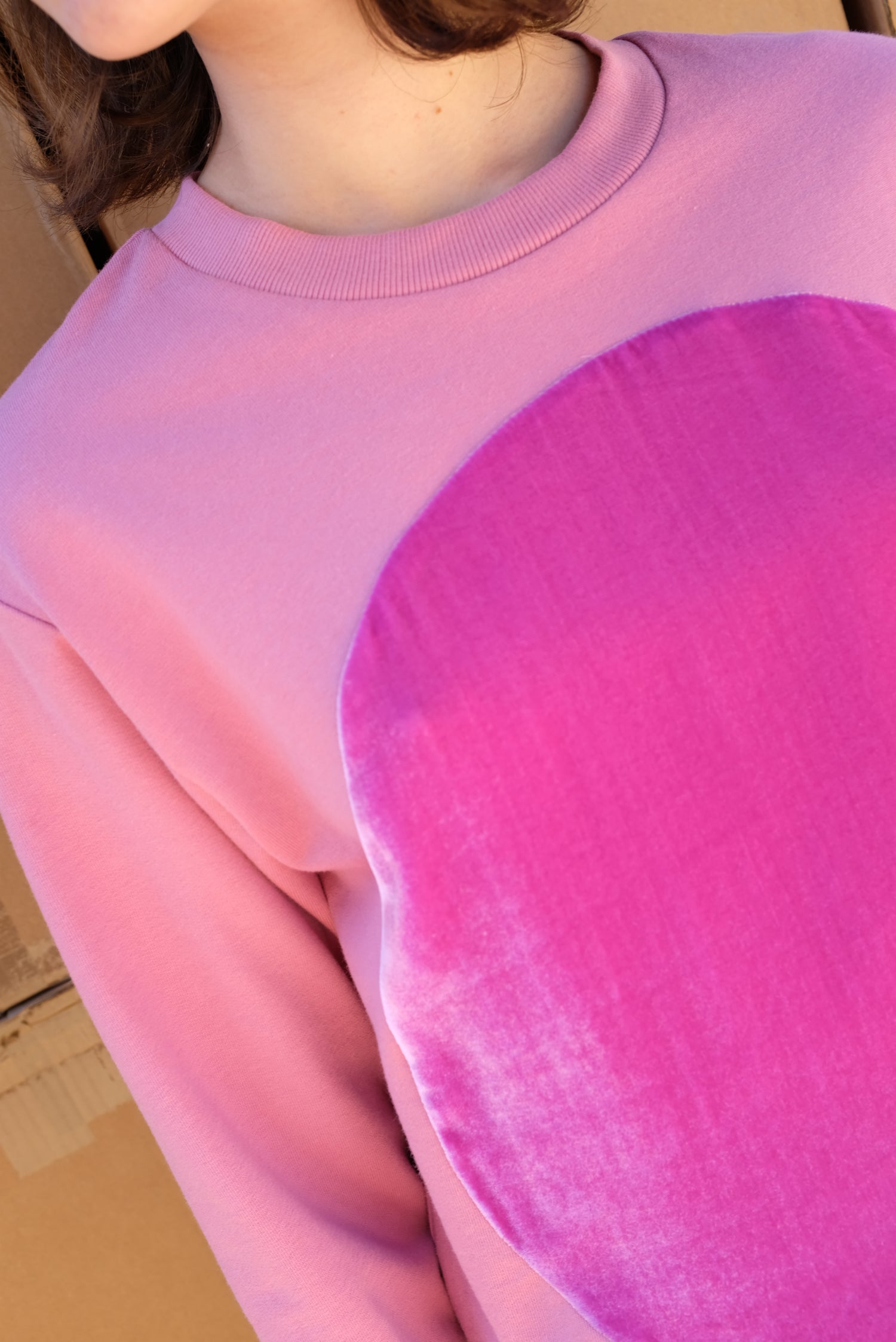 Correll Correll Velvet Circle Sweatshirt Pink