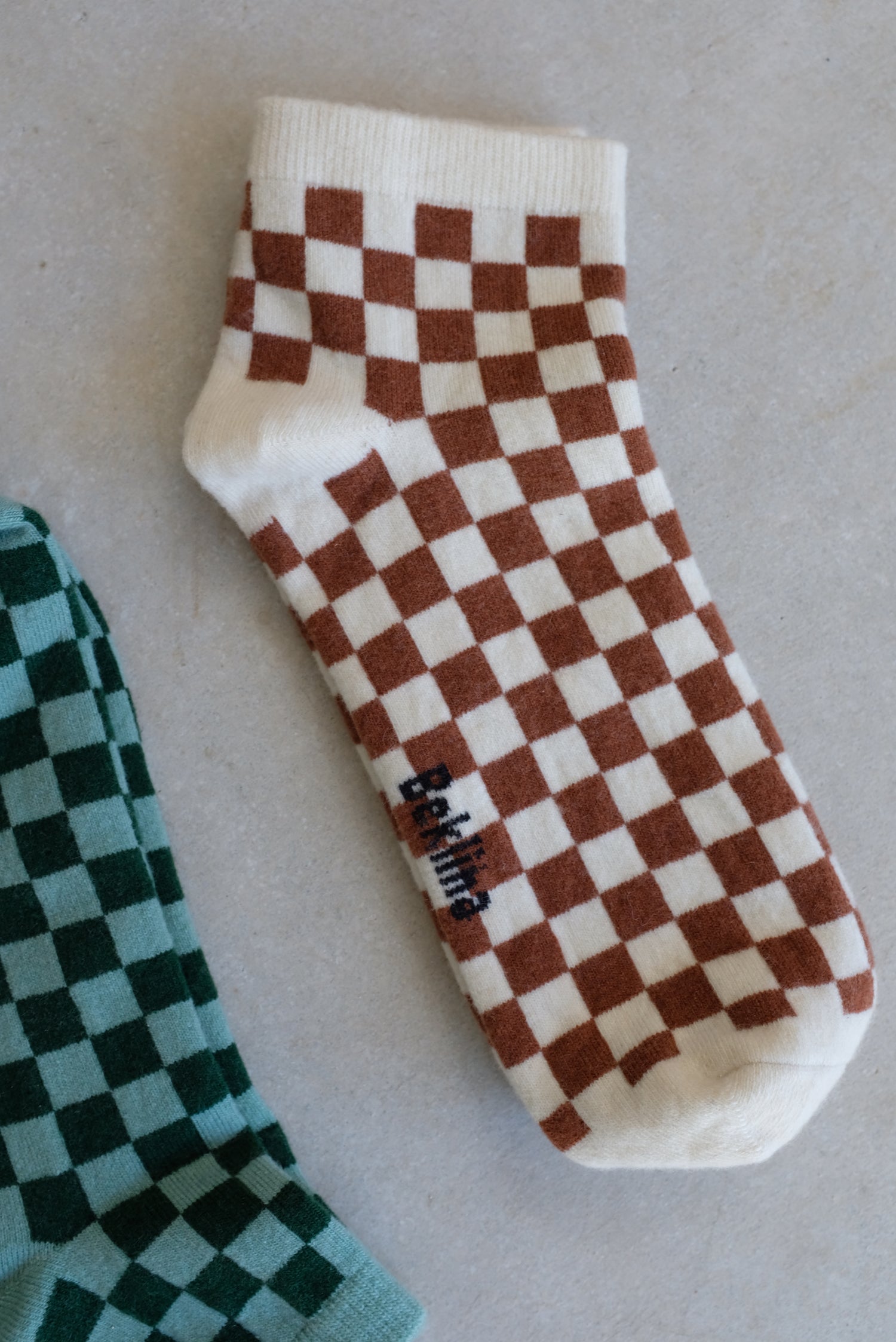 Beklina Cashmere Checkerboard Socks