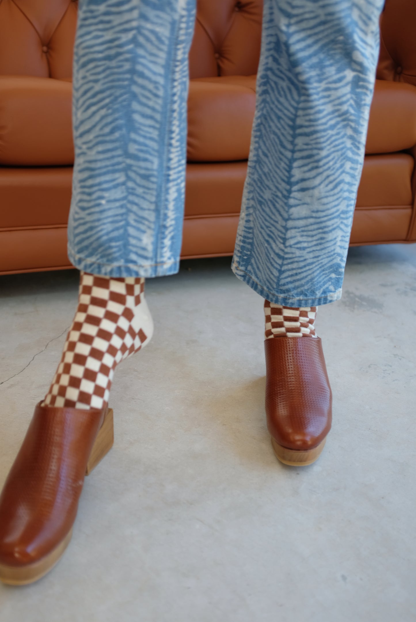 Beklina Cashmere Checkerboard Socks