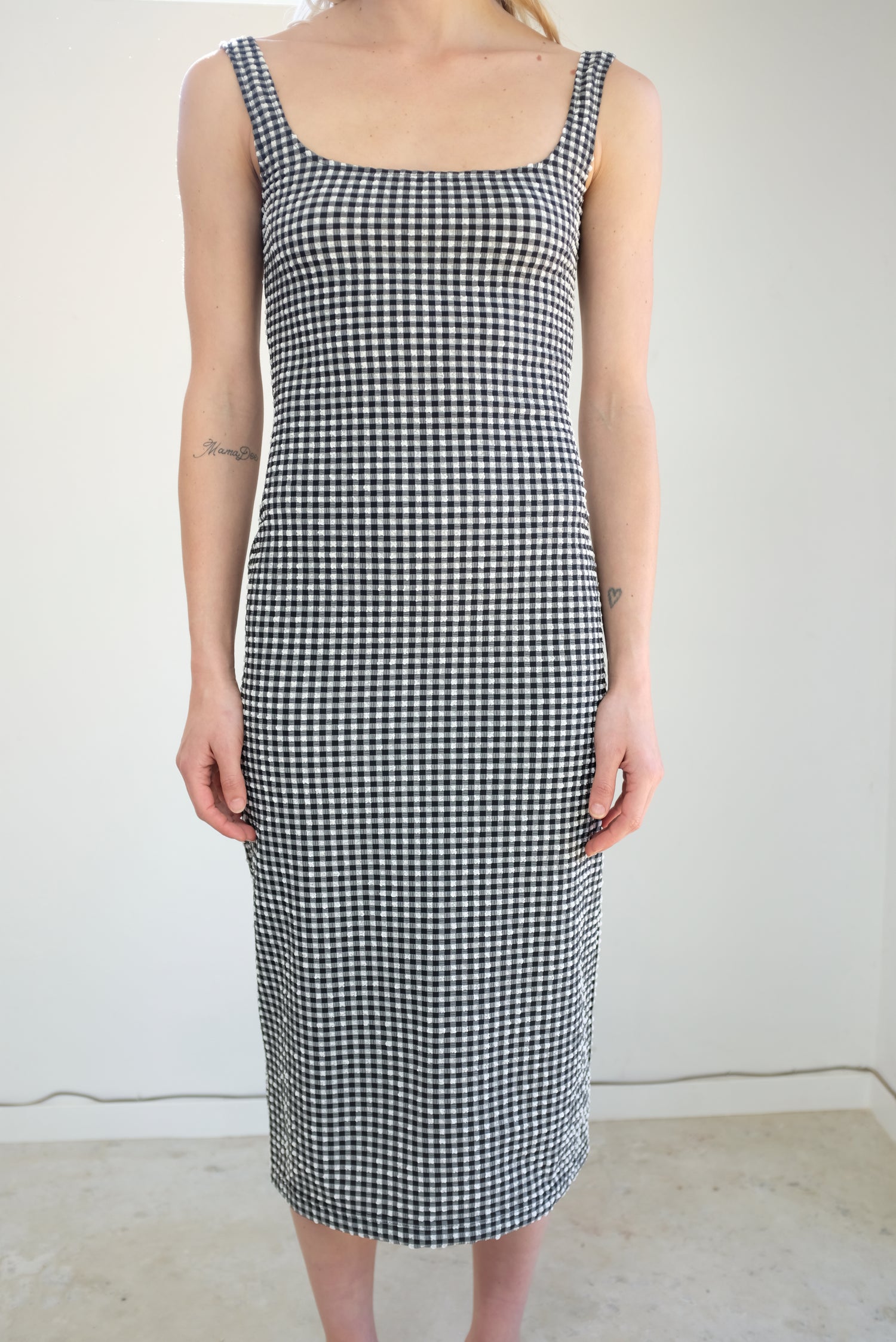 Maryam Nassir Zadeh Salma Dress Stretch Gingham Black Beklina Maryam Nassir Zadeh Salma Dress Stretch Gingham Black Beklina