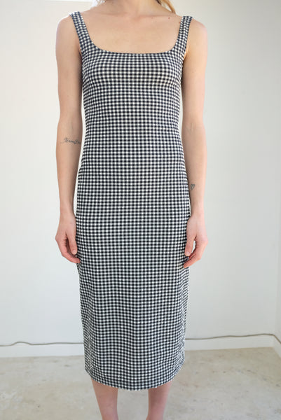 Maryam Nassir Zadeh Salma Dress Stretch Gingham Black – Beklina