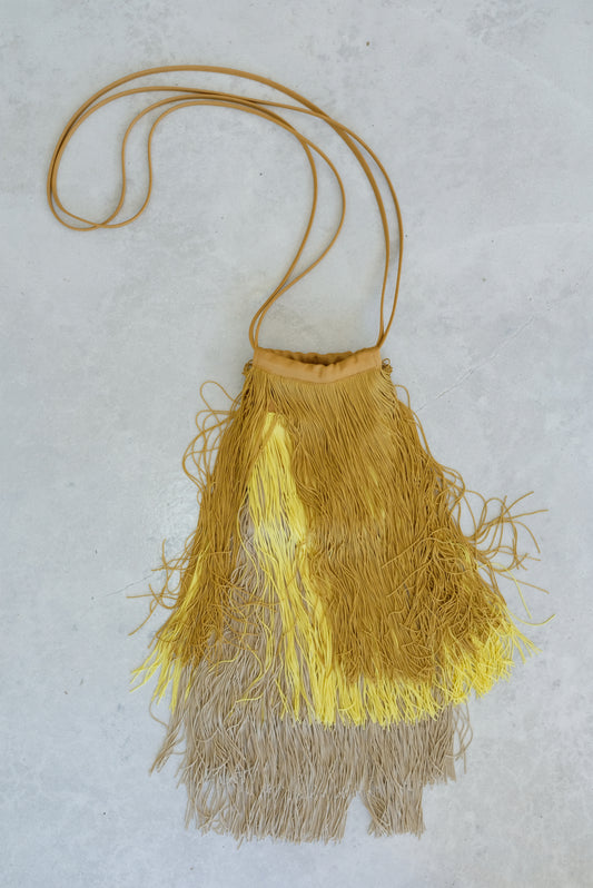 Rachel Comey Cherie Fringe Bag Beige Yellow