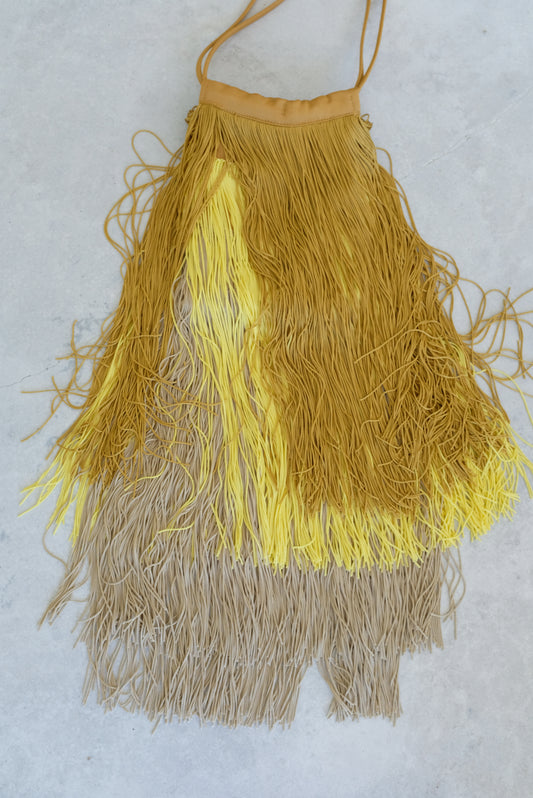 Rachel Comey Cherie Fringe Bag Beige Yellow