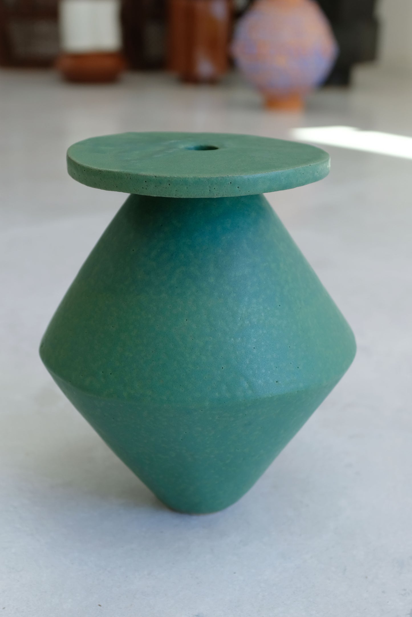 Bari Ziperstein Large Diamond Vase Green