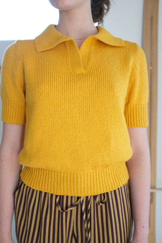Beklina Knit Polo Turmeric