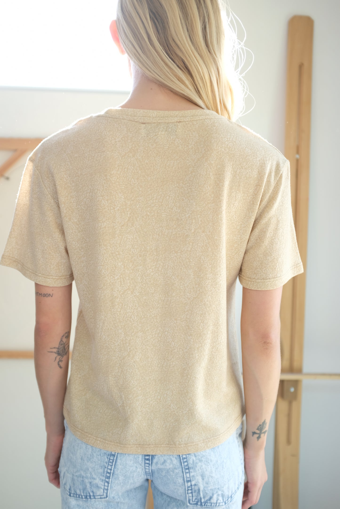 Beklina Merino T-Shirt Animal Print Tan