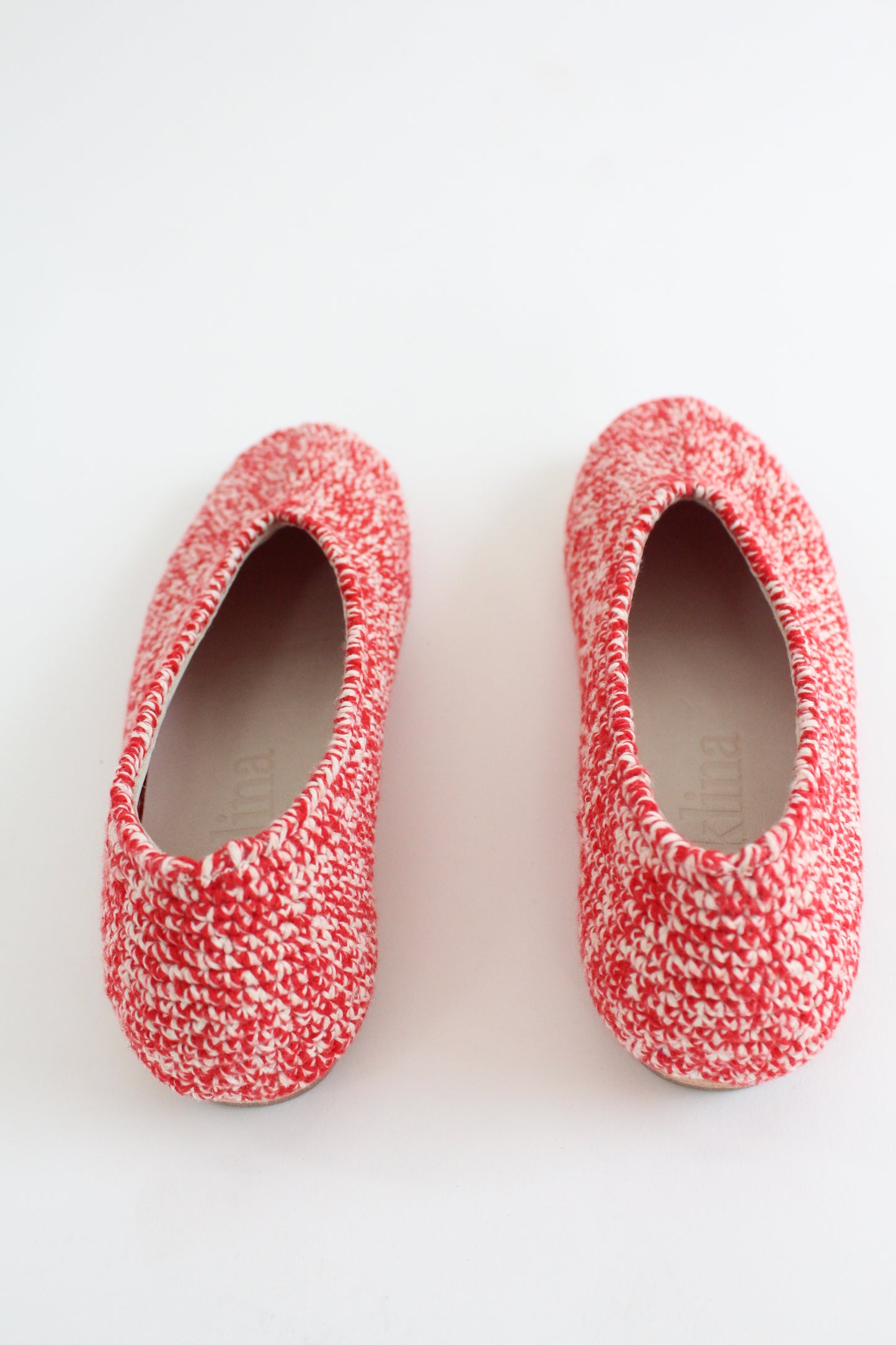 Beklina Crochet Ballet Flats Red/White