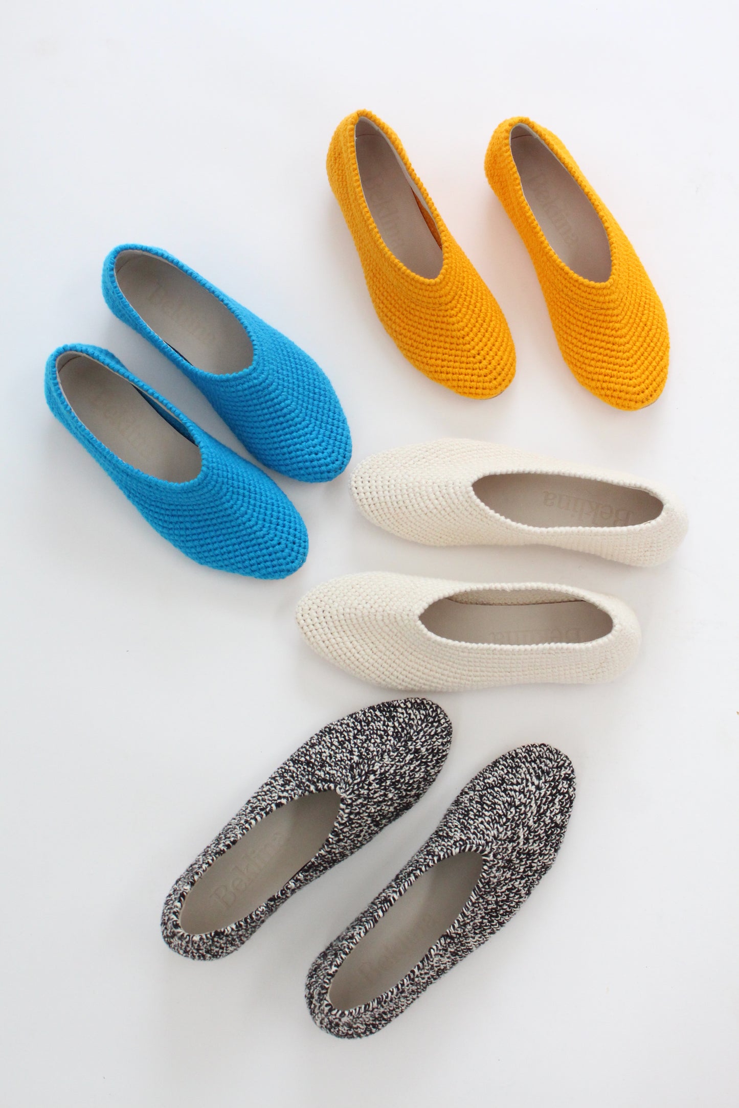 Beklina Crochet Ballet Flats Black/White