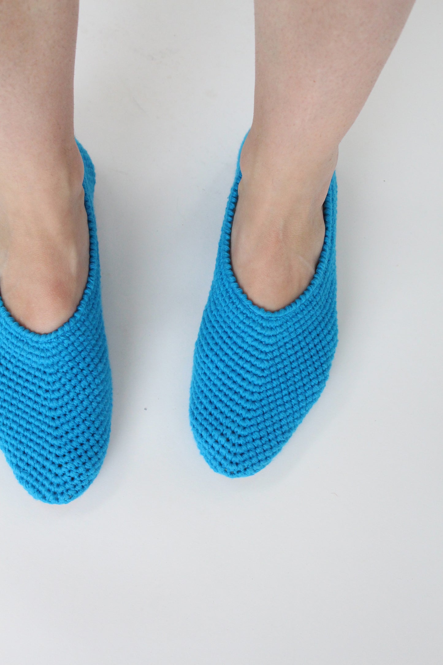 Beklina Crochet Ballet Flats Greek Blue