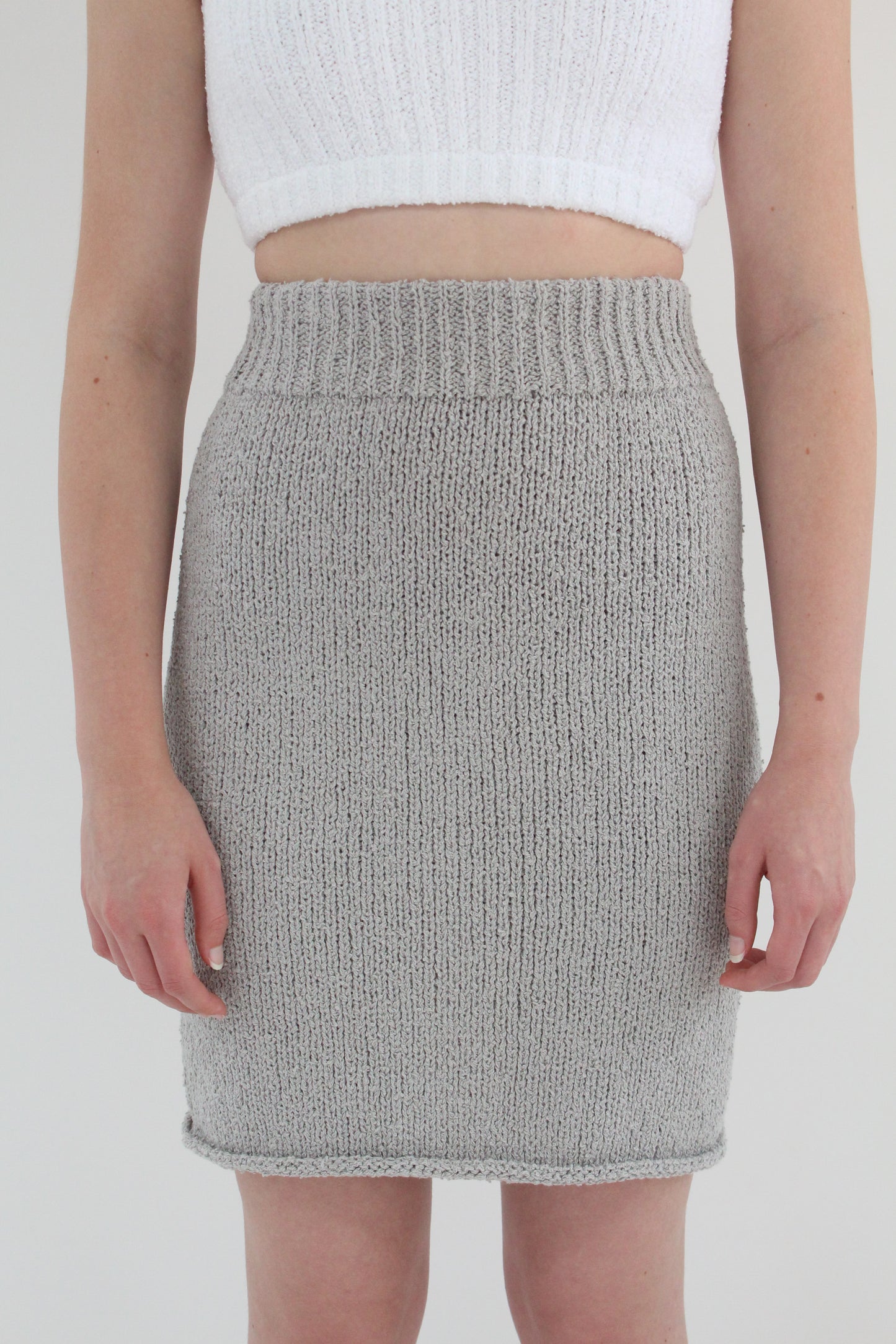 Beklina Bouclé Knit Skirt Grey