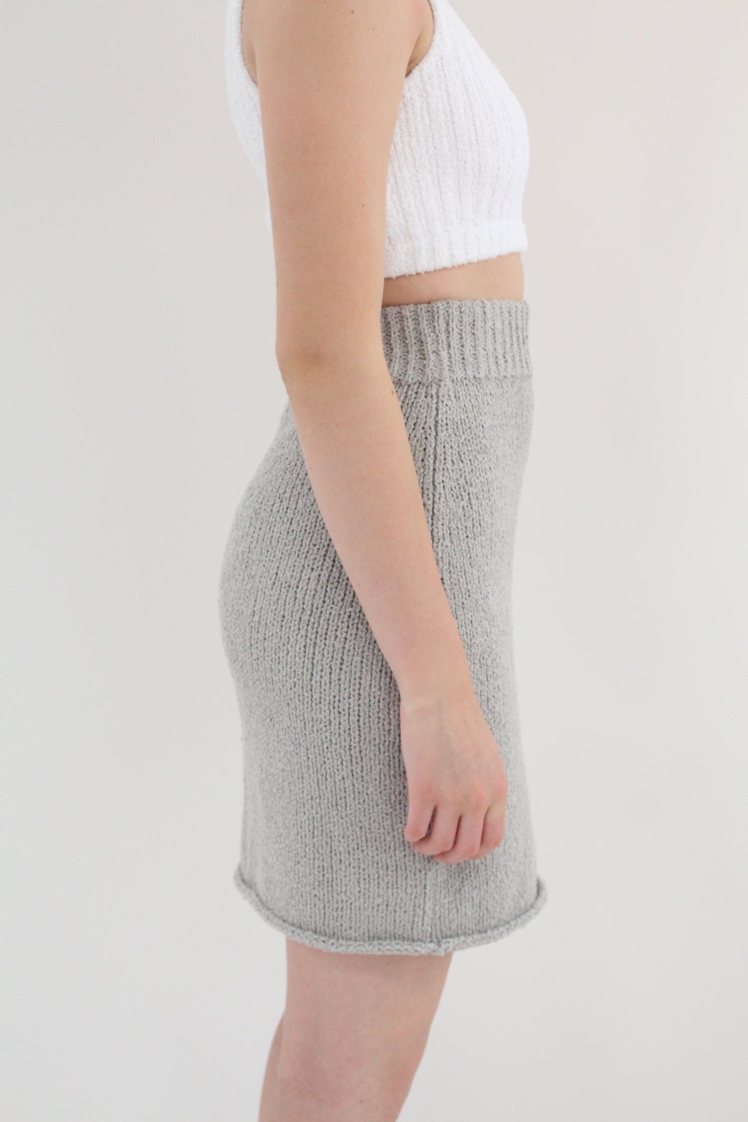 Beklina Bouclé Knit Skirt Grey