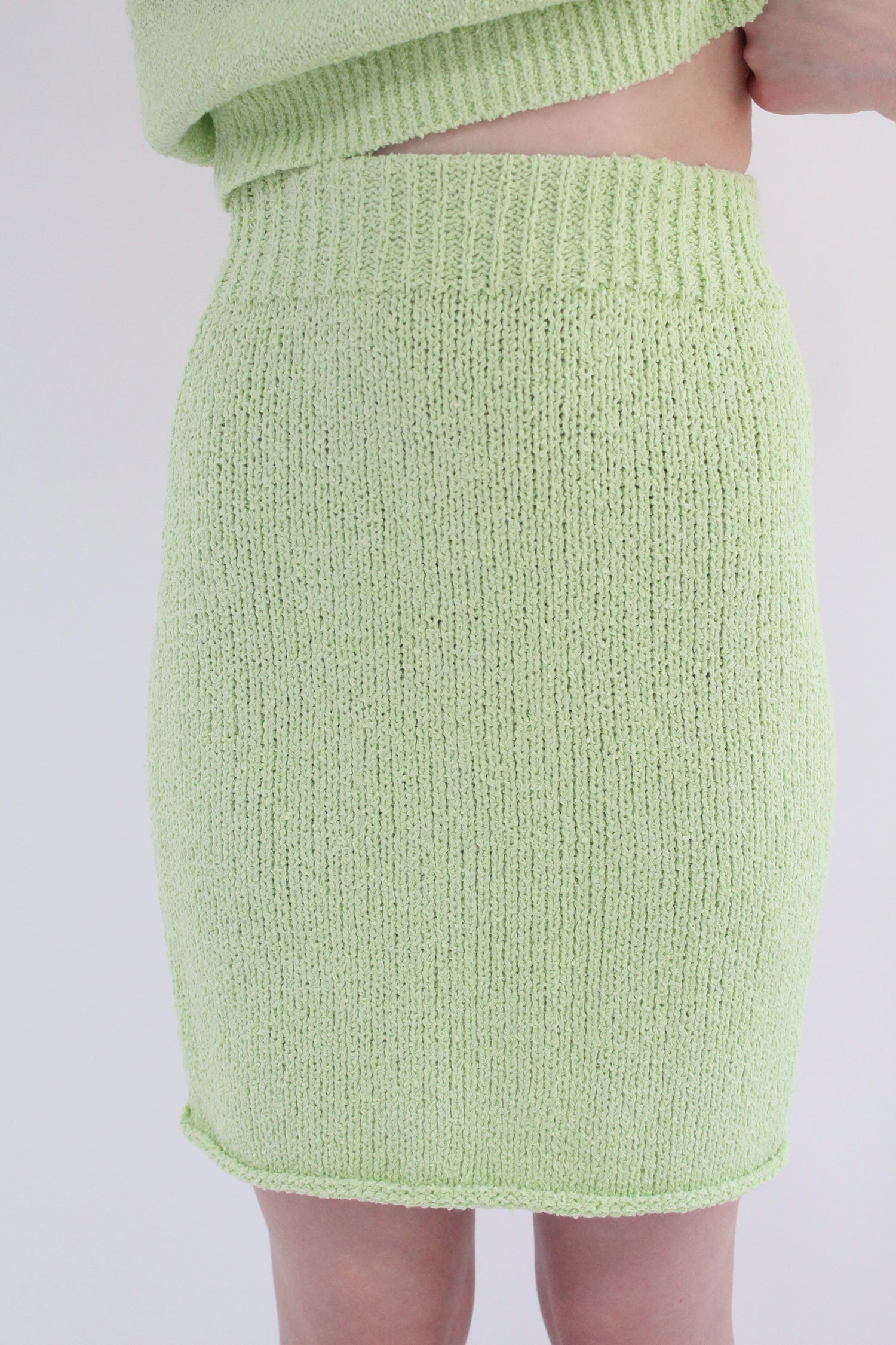 Beklina Bouclé Knit Skirt Mint