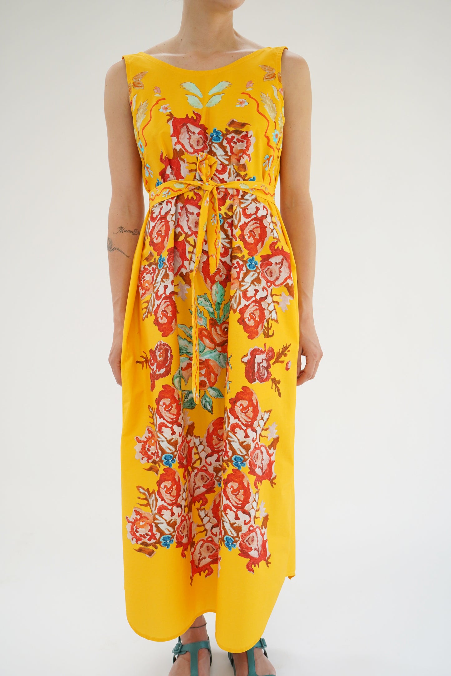 Anntian Yellow Flower Print Dress