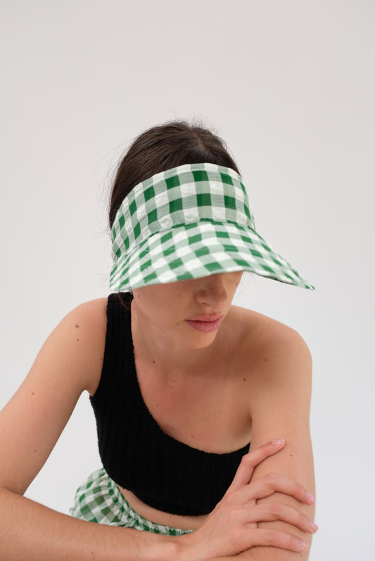 Beklina Tie Visor Spinach Gingham