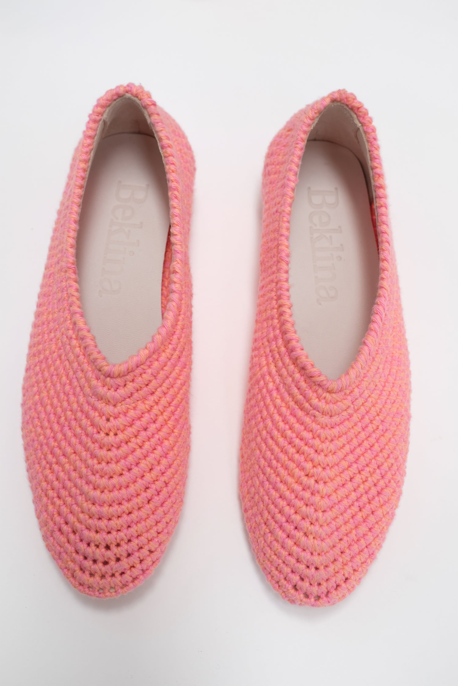 Beklina Crochet Ballet Flats Pink Melange