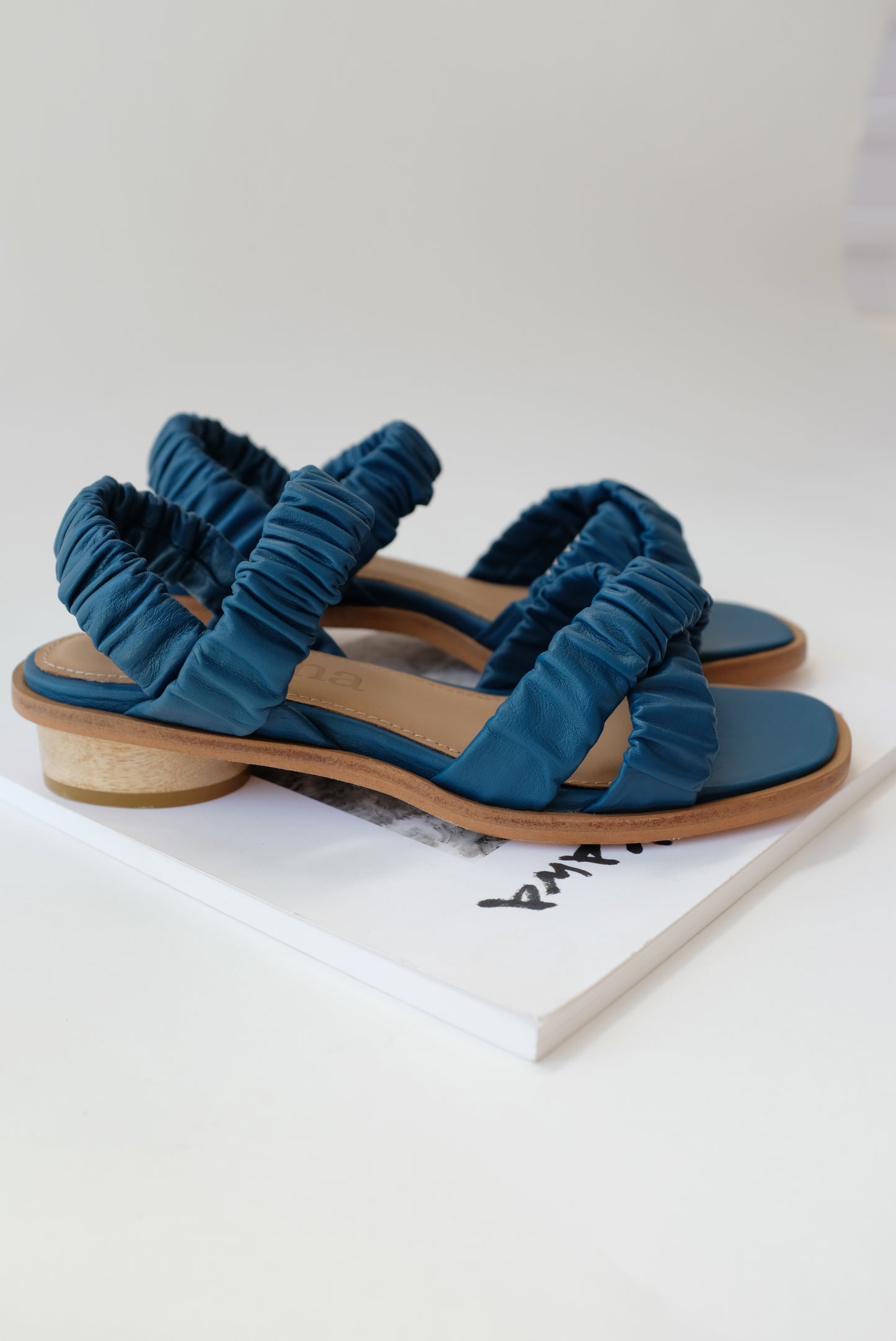 Beklina Gathered Sandal Persian Blue